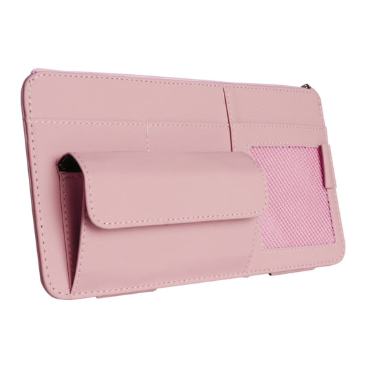 Multi-functional Car Sunshade Sunglasses ID Ticket Storage Bag Car Sun Visor Eyeglasses Case(Pink) - Stowing Tidying by PMC Jewellery | Online Shopping South Africa | PMC Jewellery | Buy Now Pay Later Mobicred