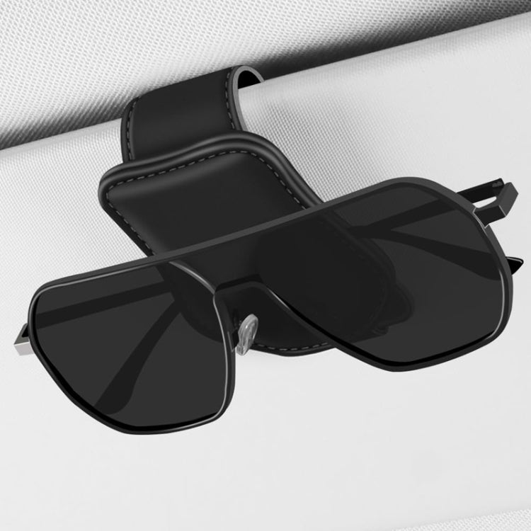 Car Eyeglasses Clip Car Leather Magnetic Closure Sunglasses Storage Bag(Black) - Sunglasses & Glasses Clips by PMC Jewellery | Online Shopping South Africa | PMC Jewellery | Buy Now Pay Later Mobicred