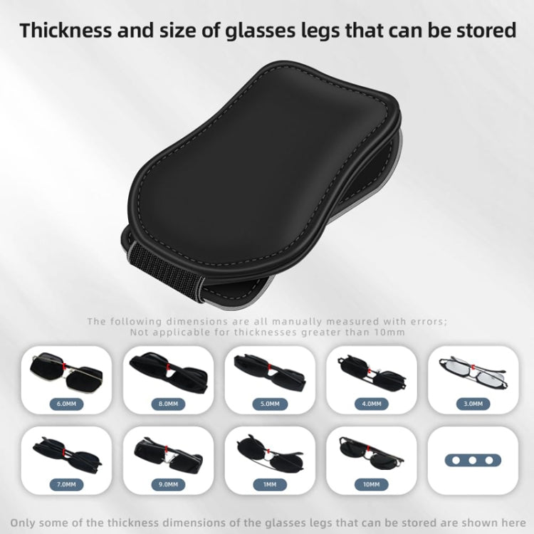 Car Eyeglasses Clip Car Leather Magnetic Closure Sunglasses Storage Bag(Black) - Sunglasses & Glasses Clips by PMC Jewellery | Online Shopping South Africa | PMC Jewellery | Buy Now Pay Later Mobicred