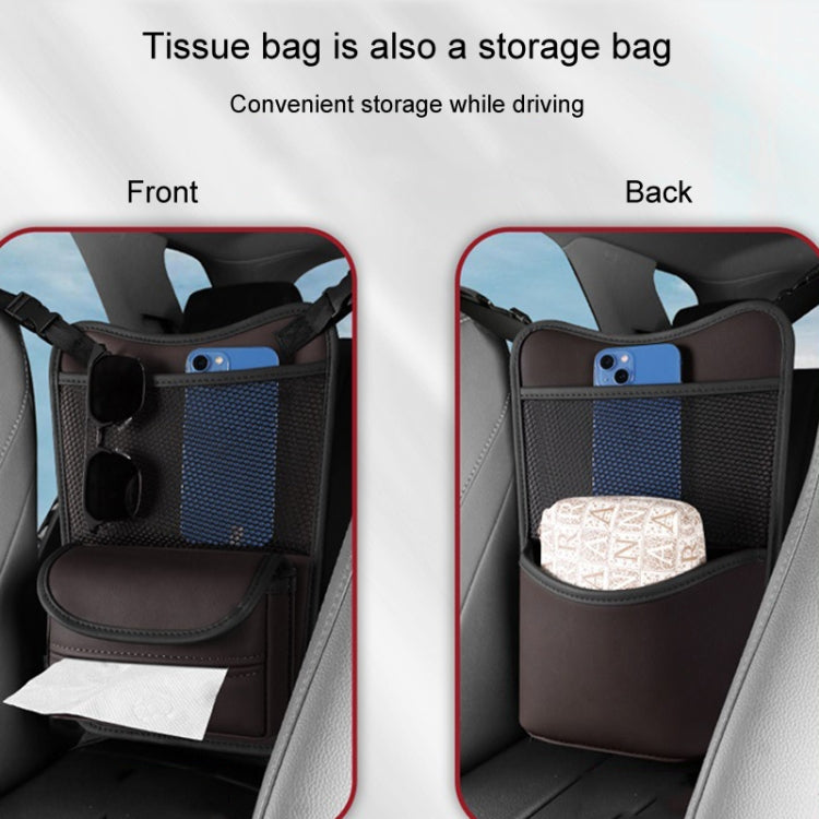 Car Between Seats Organizer Multifunctional Storage Bag Front And Back Dual Usage Tissue Box(Grey) - Stowing Tidying by PMC Jewellery | Online Shopping South Africa | PMC Jewellery | Buy Now Pay Later Mobicred