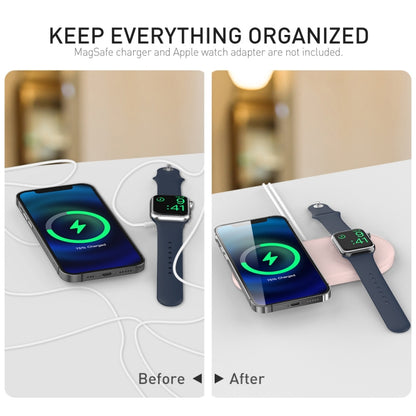 For Apple Watch / iPhone AhaStyle PT135 2 In 1 Silicone Wireless Charging Base(Midnight Blue) - Charger / Holder by AhaStyle | Online Shopping South Africa | PMC Jewellery | Buy Now Pay Later Mobicred