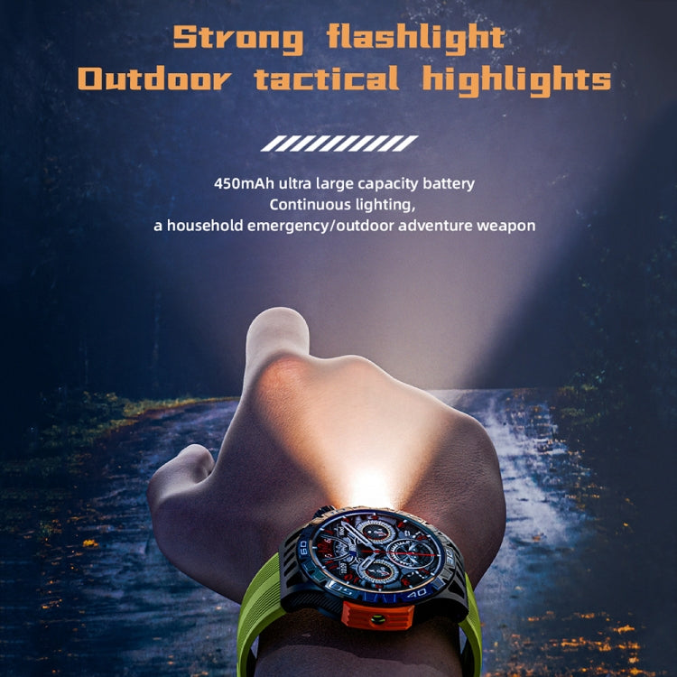 LOKMAT ZEUS6 PRO 1.46-Inch IP68 Waterproof SOS Flashlight Bluetooth Smart Watch(Black) - Smart Watches by LOKMAT | Online Shopping South Africa | PMC Jewellery | Buy Now Pay Later Mobicred