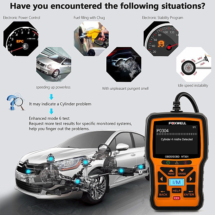 FOXWELL NT301 OBD2 Car Fault Diagnostic Instrument Live Data Code Reader Tool - Electronic Test by FOXWELL | Online Shopping South Africa | PMC Jewellery | Buy Now Pay Later Mobicred