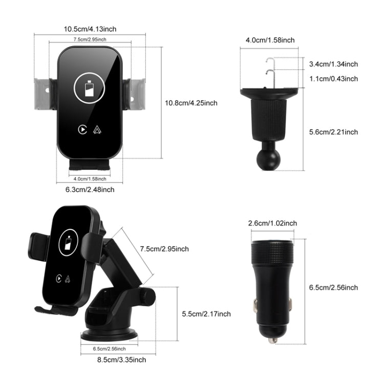 Fast Charging Retractable Recharging Cell Phone Holder With Wireless CarPlay Android Auto Function(Standard) - Wireless Charger Holders by PMC Jewellery | Online Shopping South Africa | PMC Jewellery | Buy Now Pay Later Mobicred