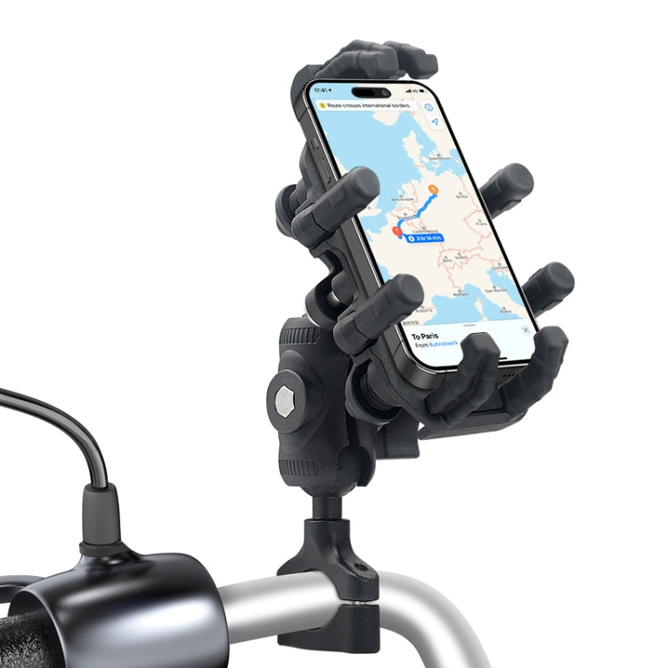 Outdoor Motorcycle Aluminum Alloy Shock-absorbing Mobile Phone Holder(Handlebar Model) - Holder by PMC Jewellery | Online Shopping South Africa | PMC Jewellery | Buy Now Pay Later Mobicred