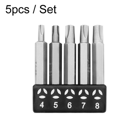 5pcs / Set Triangular Plum Blossom Chrome Vanadium Steel Bit Set Appliance Repair Electrical Drill Accessories With Magnetic - Drill & Drill Bits by PMC Jewellery | Online Shopping South Africa | PMC Jewellery | Buy Now Pay Later Mobicred