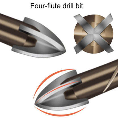 5mm Hexagonal Shank Spiral Flute Cross Alloy Drill Bits Glass Tile Four Edge Drivers - Drill & Drill Bits by PMC Jewellery | Online Shopping South Africa | PMC Jewellery | Buy Now Pay Later Mobicred