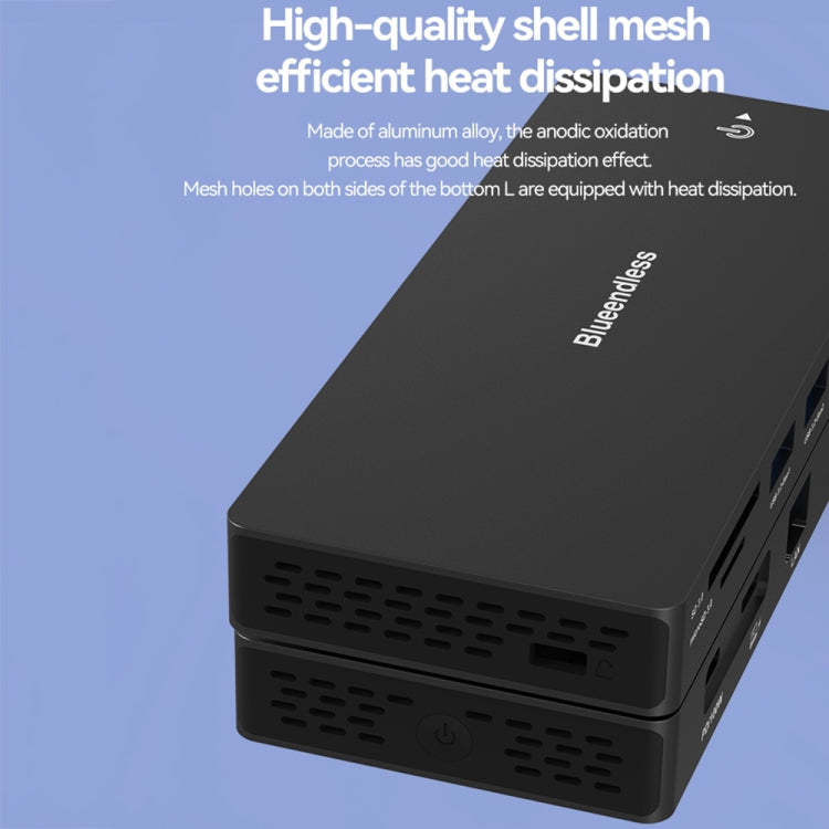 Blueendless 12-In-1 HD Multifunctional Docking Station 10Gbps Splitter With Switch(Dual 8K HDMI+DP) - USB HUB by Blueendless | Online Shopping South Africa | PMC Jewellery | Buy Now Pay Later Mobicred