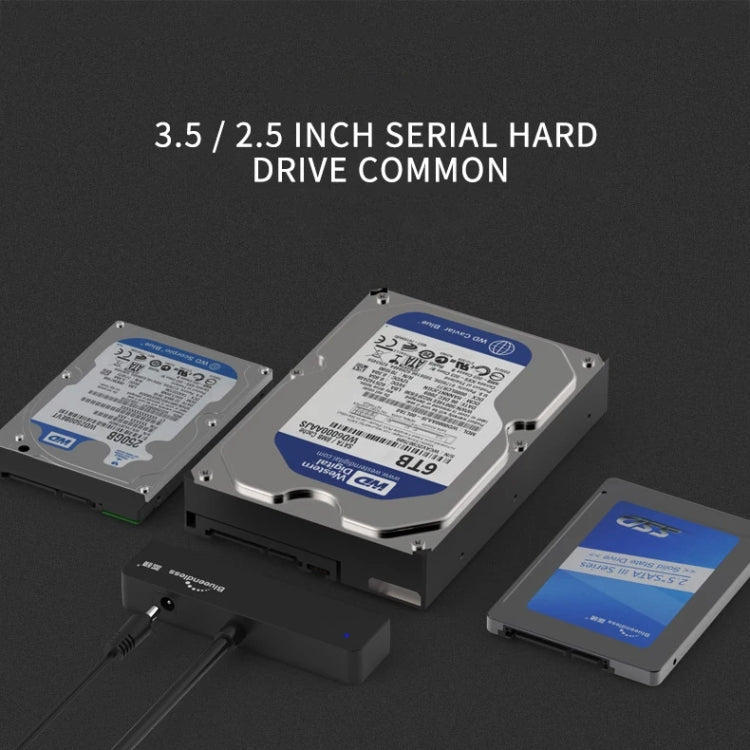 Blueendless US35 USB3.0 To SATA Adapter 2.5 / 3.5-Inch Hard Drive SSD Reader, Spec: Type-C 12V2A - USB to IDE / SATA by Blueendless | Online Shopping South Africa | PMC Jewellery | Buy Now Pay Later Mobicred