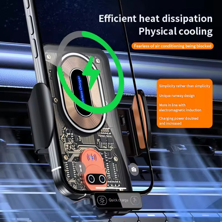 120W Transparent Car Wireless Charger Cell Phone Holder Magnetic Fast Charger(Black) - Wireless Charging Bracket by PMC TechLife | Online Shopping South Africa | PMC TechLife | Buy Now Pay Later Mobicred