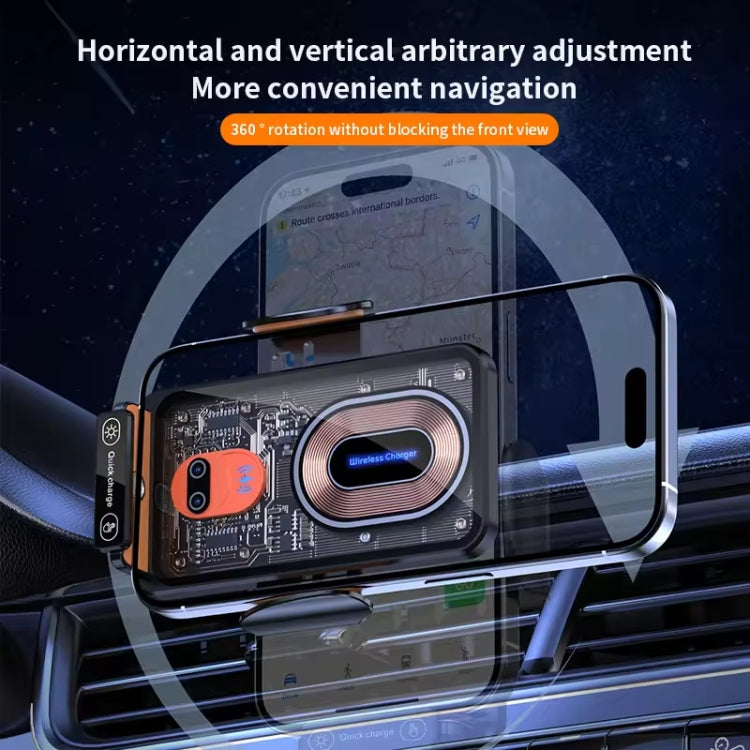 120W Transparent Car Wireless Charger Cell Phone Holder Magnetic Fast Charger(Black) - Wireless Charging Bracket by PMC TechLife | Online Shopping South Africa | PMC TechLife | Buy Now Pay Later Mobicred