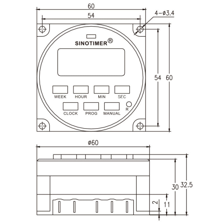 SINOTIMER TM618SH  1 Second Interval Digital LCD Timer Switch Programmable Time Relay 220V - Switch by SINOTIMER | Online Shopping South Africa | PMC Jewellery | Buy Now Pay Later Mobicred