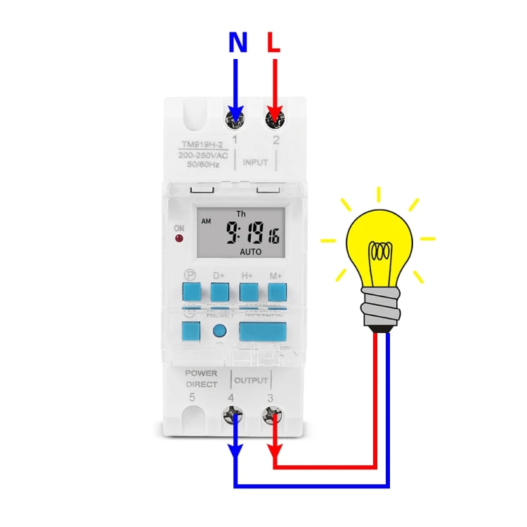 SINOTIMER TM919HK 85-265V AC 16A DIN Rail 4 Pins Voltage Output Digital Switch Timer Automatic Cycle Timing Controller - Switch by SINOTIMER | Online Shopping South Africa | PMC Jewellery | Buy Now Pay Later Mobicred