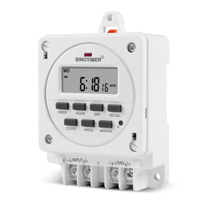 SINOTIMER TM618E -4 12V Smart Digital 7 Days Programmable Timer Switch 16A Controller With Mounting Base - Switch by SINOTIMER | Online Shopping South Africa | PMC Jewellery | Buy Now Pay Later Mobicred