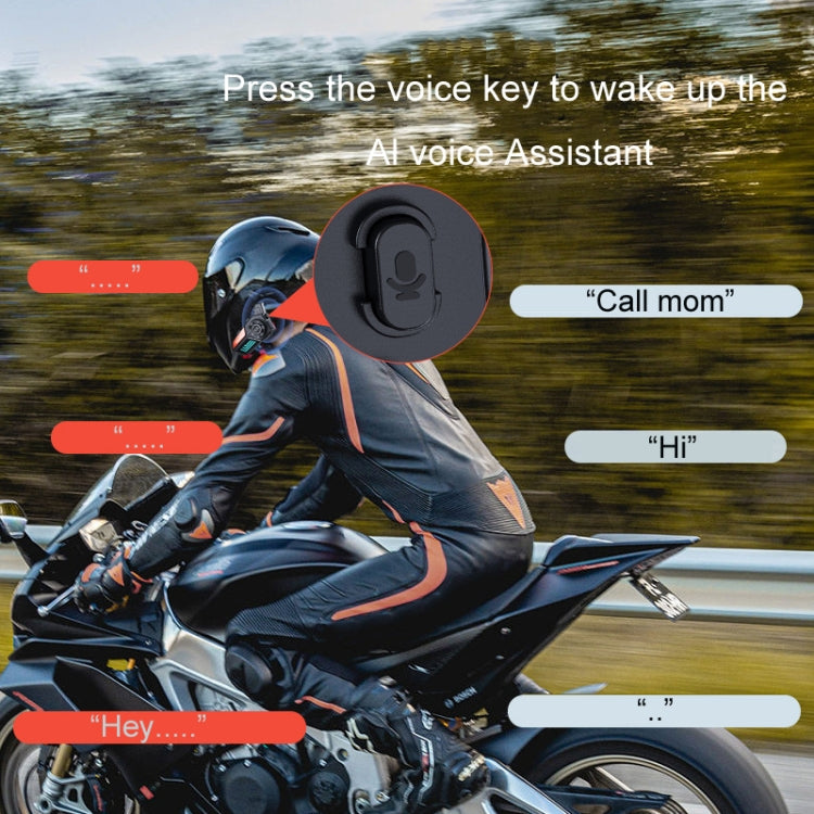 KUQIBAO Motorcycle Helmet Waterproof Bluetooth Headset With Light(Hard Microphone) - Motorcycle Walkie Talkie by KUQIBAO | Online Shopping South Africa | PMC Jewellery | Buy Now Pay Later Mobicred