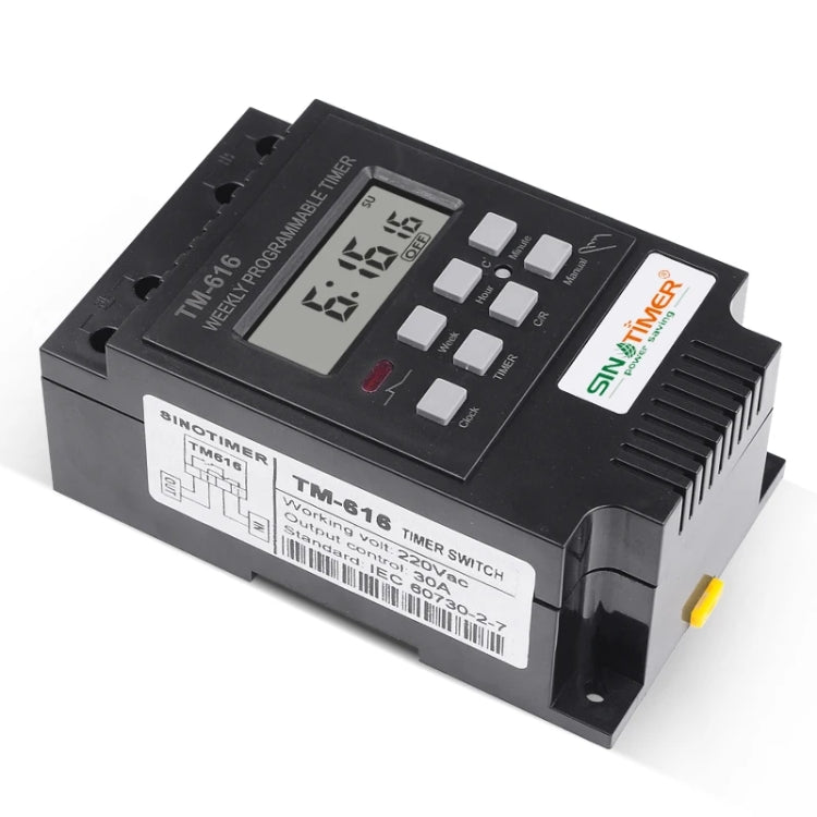 SINOTIMER TM616B-4 12V 30A Weekly Programmable Digital Timer Switch Relay Control - free shipping - PMC TechLife - Order now!