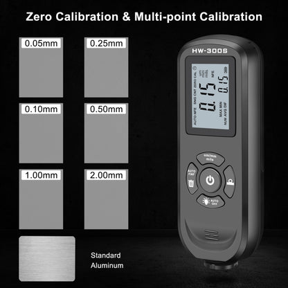 HW-300S High Precision Coating Thickness Gauge Anti-skid Paint Film Gauge(Black Horizontal Screen) - Coating Thickness Gauge by PMC Jewellery | Online Shopping South Africa | PMC Jewellery | Buy Now Pay Later Mobicred