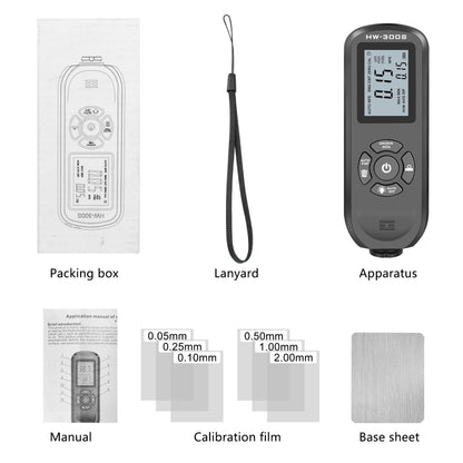 HW-300S High Precision Coating Thickness Gauge Anti-skid Paint Film Gauge(Black Horizontal Screen) - Coating Thickness Gauge by PMC Jewellery | Online Shopping South Africa | PMC Jewellery | Buy Now Pay Later Mobicred