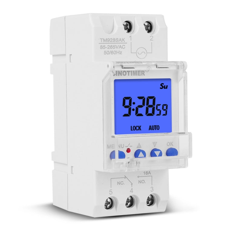 SINOTIMER TM928SAKL 85-265V 16A  1 Second to 168 Hours Programmable Electronic Time Switch - Switch by SINOTIMER | Online Shopping South Africa | PMC Jewellery | Buy Now Pay Later Mobicred