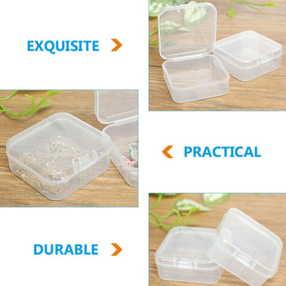 10pcs Square Plastic Transparent Storage Box With Lid Dustproof Earring Ring Jewelry Storage Box, Size: 4.3x4.3x2cm - Jewelry Storages by PMC Jewellery | Online Shopping South Africa | PMC Jewellery | Buy Now Pay Later Mobicred