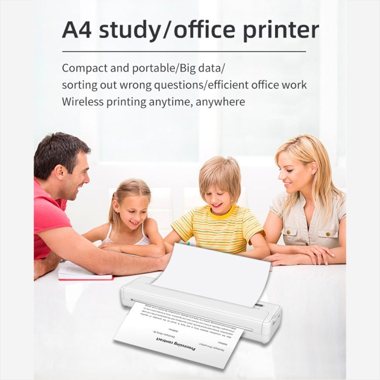 A4-XZ 203DPI A4 Home Portable Smart Wireless Inkless Thermal Printer(White) - Printer by PMC Jewellery | Online Shopping South Africa | PMC Jewellery | Buy Now Pay Later Mobicred