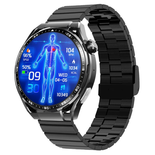 F200 Smart Health Watch ECG Electrocardiogram Blood Sugar Monitoring 1.55 Inch Round Screen, Color: Black Bamboo - Smart Watches by PMC Jewellery | Online Shopping South Africa | PMC Jewellery | Buy Now Pay Later Mobicred