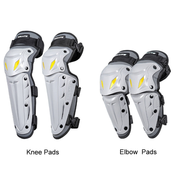 SULAITE Motorcycle Outdoor Riding Breathable Protective Equipment, Color: 2pcs /Set Elbow Pads Gray - Protective Gear by SULAITE | Online Shopping South Africa | PMC Jewellery | Buy Now Pay Later Mobicred