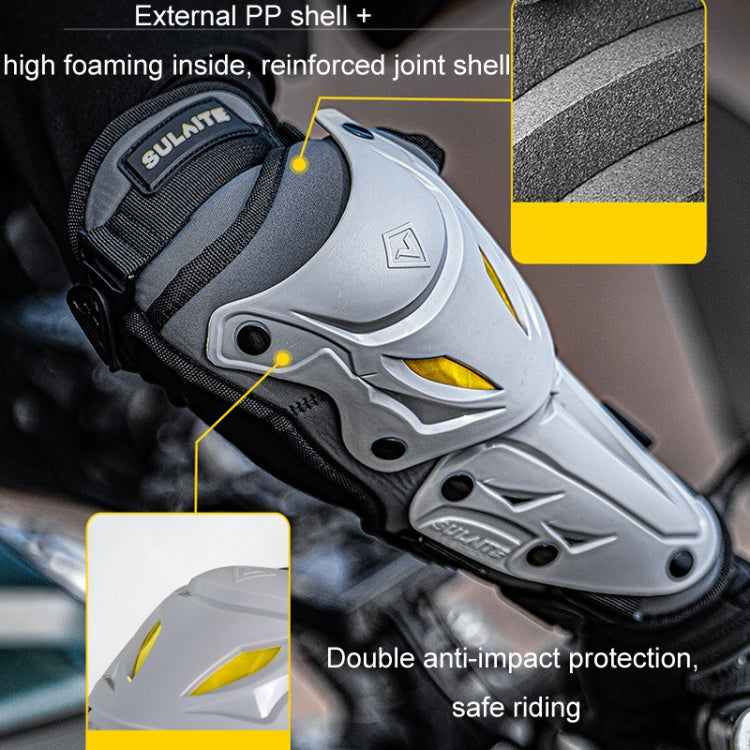 SULAITE Motorcycle Outdoor Riding Breathable Protective Equipment, Color: 2pcs /Set Elbow Pads Gray - Protective Gear by SULAITE | Online Shopping South Africa | PMC Jewellery | Buy Now Pay Later Mobicred