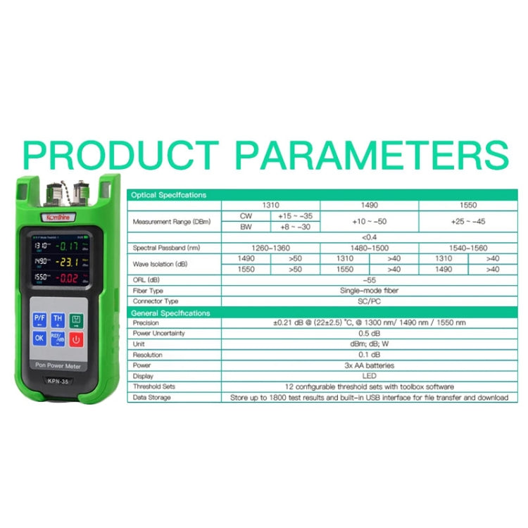 Komshine KPN-35 High Precision PON Optical Power Meter 1310/1490/1550nm Fiber Tester(SC/UPC Interface) - Fiber Optic Test Pen by Komshine | Online Shopping South Africa | PMC Jewellery | Buy Now Pay Later Mobicred