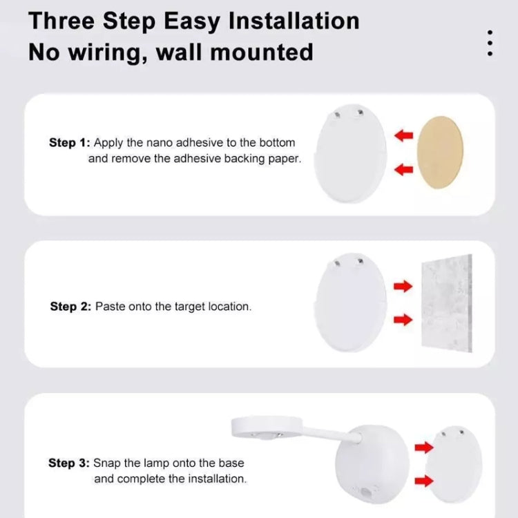 Rechargeable LED Motion Sensor Wireless Spotlight Dimmable Picture Light 2000mAH(Black) - Sensor LED Lights by PMC TechLife | Online Shopping South Africa | PMC TechLife | Buy Now Pay Later Mobicred