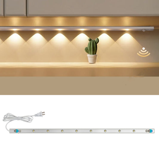 220V CN Plug Motion Sensor Wardrobe Cabinet Lamp LED Light Bar, Spec: Warm White 30cm - Sensor LED Lights by PMC Jewellery | Online Shopping South Africa | PMC Jewellery | Buy Now Pay Later Mobicred