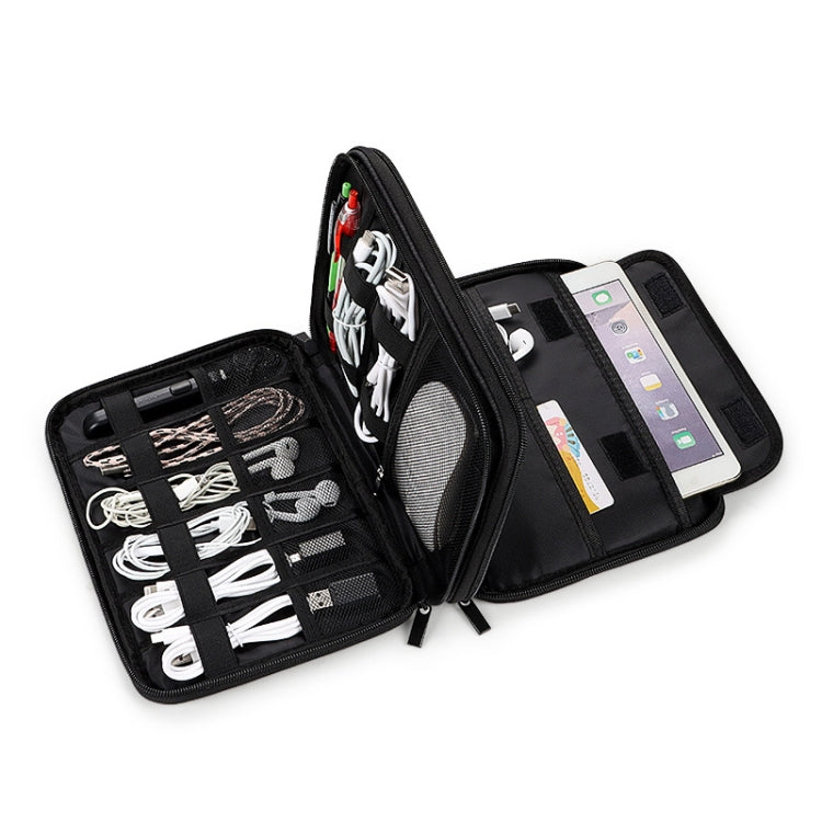 SM08 Large Capacity Waterproof Portable Double-layer Digital Storage Bag, Size: L(Black) - Digital Storage Bag by PMC Jewellery | Online Shopping South Africa | PMC Jewellery | Buy Now Pay Later Mobicred