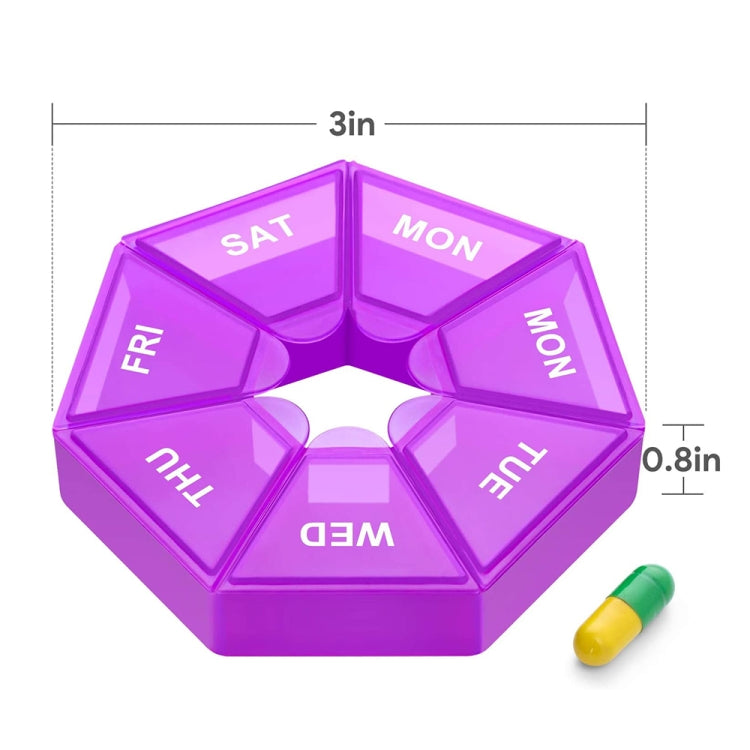 2pcs Portable Transparent Moisture-Proof Weekly 7-grids Pill Storage Box(Black) - free shipping - PMC TechLife - Order now!