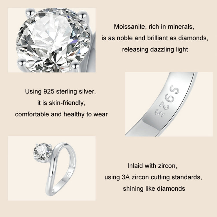 S925 Sterling Silver Platinum Plated 1 Carat Moissanite Engagement Ring(No.8) - Rings by PMC Jewellery | Online Shopping South Africa | PMC Jewellery | Buy Now Pay Later Mobicred