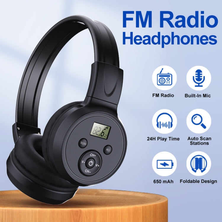 F4 Digital Display Automatic Scanning Foldable FM Radio Headphone, Spec: Battery Version - Radio Player by PMC Jewellery | Online Shopping South Africa | PMC Jewellery | Buy Now Pay Later Mobicred