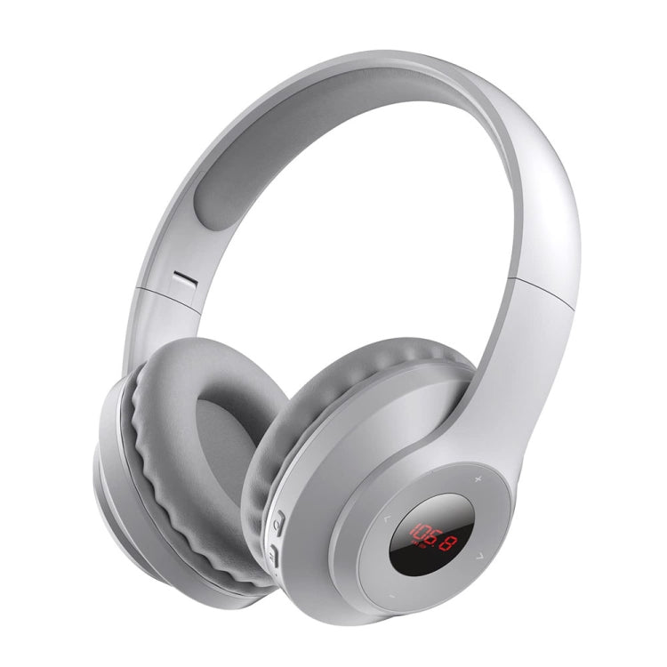 X5 Portable Digital Display Folding Headset FM Radio Headphones, Color: Charging White - Radio Player by PMC Jewellery | Online Shopping South Africa | PMC Jewellery | Buy Now Pay Later Mobicred