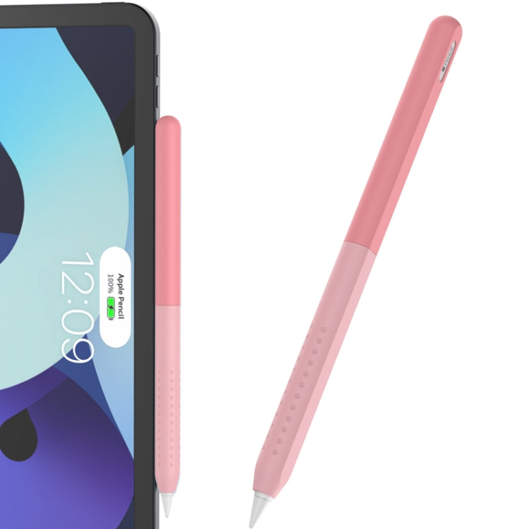 For Apple Pencil 2 AhaStyle PT182 Split Clashing Colors Stylus Protective Case(Pink) - Pencil Accessories by AhaStyle | Online Shopping South Africa | PMC Jewellery | Buy Now Pay Later Mobicred