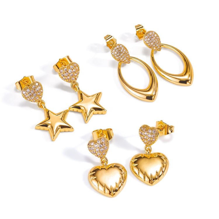 OPK KE791 Love 1pair Vintage Temperament Geometric Earrings - Stud Earrings & Earrings by OPK | Online Shopping South Africa | PMC Jewellery | Buy Now Pay Later Mobicred