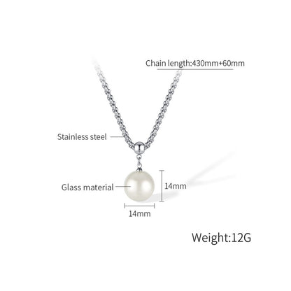 OPK GX2409 Glass Bead Pendant Simple Necklace - Necklaces & Pendants by OPK | Online Shopping South Africa | PMC Jewellery | Buy Now Pay Later Mobicred