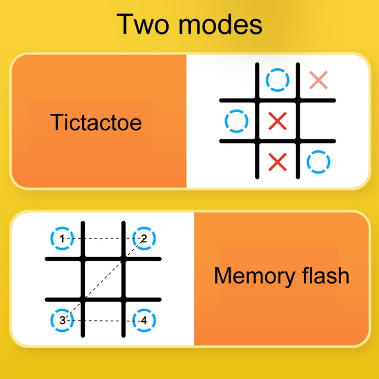 All-In-One Tic Tac Toe Game Machine Portable Desktop Puzzle Children Electronic Toys(Yellow Orange) - Table Games by PMC Jewellery | Online Shopping South Africa | PMC Jewellery | Buy Now Pay Later Mobicred