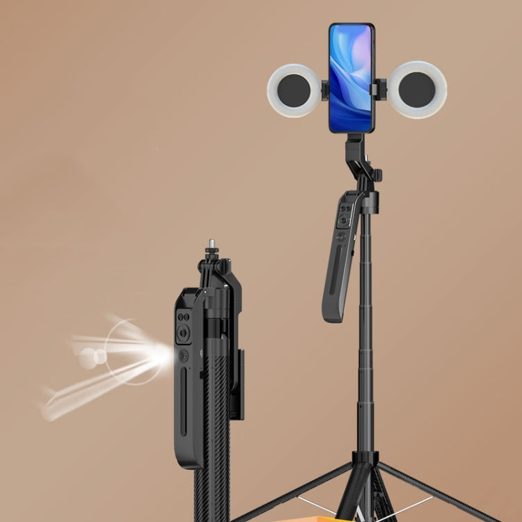 1.8m Smart Face Tracking Selfie Stick 4-axis Anti-shake Tripod with Remote Control With Double Fill Light - Selfie Sticks by PMC Jewellery | Online Shopping South Africa | PMC Jewellery | Buy Now Pay Later Mobicred