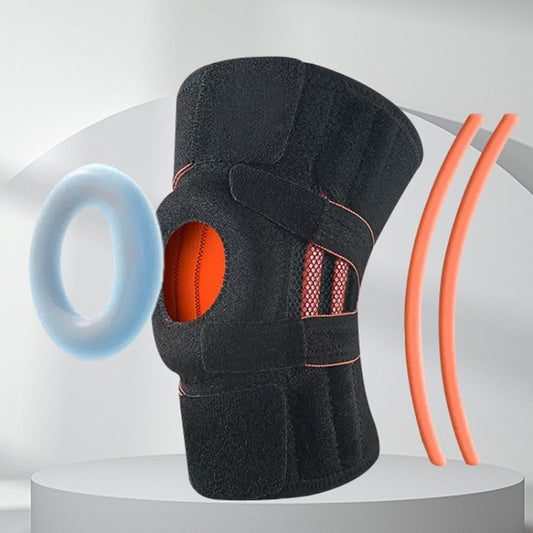 Sports Protection Knee Pads Meniscus Protection Cover Patella Brace With Double Anti-slip Strip(Black Orange) - Sports Safety by PMC Jewellery | Online Shopping South Africa | PMC Jewellery | Buy Now Pay Later Mobicred