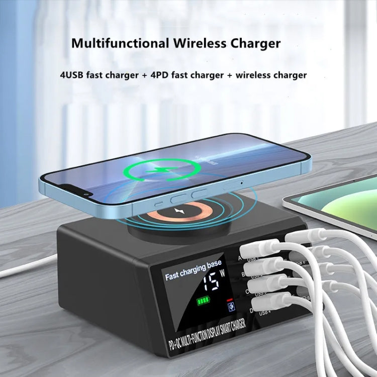 X9M 9-in-1 110W USB+PD Smart Multi-ports QI Magnetic Wireless Charger, Spec: Black EU Plug - Multifunction Charger by PMC Jewellery | Online Shopping South Africa | PMC Jewellery | Buy Now Pay Later Mobicred