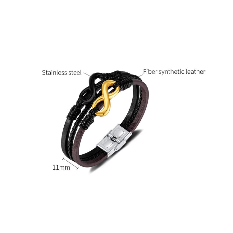 OPK PH1595 Personalized Stainless Steel Braided Multi-Layer Leather Bracelet - Bracelets by OPK | Online Shopping South Africa | PMC Jewellery | Buy Now Pay Later Mobicred