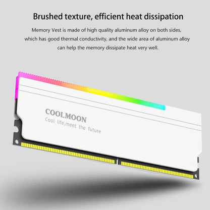 COOLMOON CM-RA1 ARGB Memory Vest Desktop Computer Memory Stick Cooling Case(White) - Fan Cooling by COOLMOON | Online Shopping South Africa | PMC Jewellery | Buy Now Pay Later Mobicred