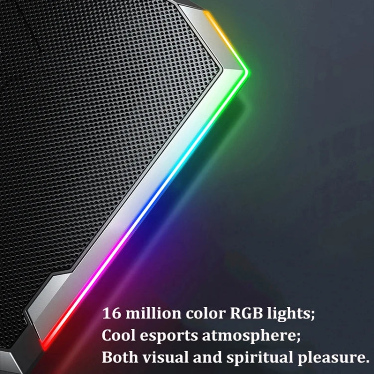 ICE COOREL 8-Fans Adjustable Laptop Stand Radiator With RGB Ambient Light(K10) - free shipping - PMC Jewellery - Order now!