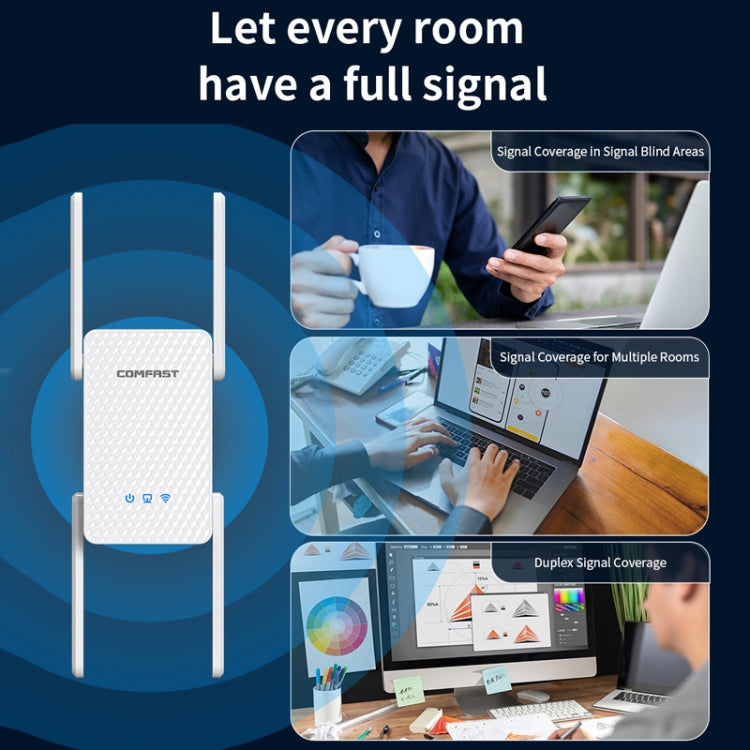 COMFAST CF-XR185 3000Mbps WiFi6 Dual Band Signal Amplifier Gigabit WAN/LAN Port AU Plug - Broadband Amplifiers by COMFAST | Online Shopping South Africa | PMC Jewellery | Buy Now Pay Later Mobicred