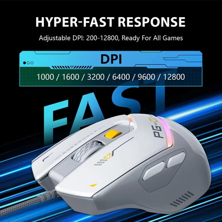 Inphic PG1 RGB Light Emitting Computer Gaming Wired Mouse(White) - free shipping - PMC Jewellery - Order now!