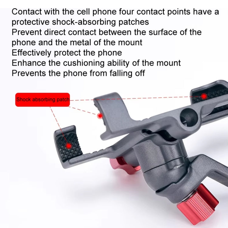 PROMEND Aluminum Alloy Cell Phone Holder Adjustable Angle Rotating Motorcycle Navigation Support, Style: SJJ-299E Rearview Mirror Black - Holder by PROMEND | Online Shopping South Africa | PMC Jewellery | Buy Now Pay Later Mobicred