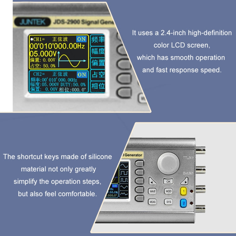 JUNTEK Programmable Dual-Channel DDS Function Arbitrary Waveform Signal Generator, Frequency: 30MHz(EU Plug) - Other Tester Tool by PMC Jewellery | Online Shopping South Africa | PMC Jewellery | Buy Now Pay Later Mobicred